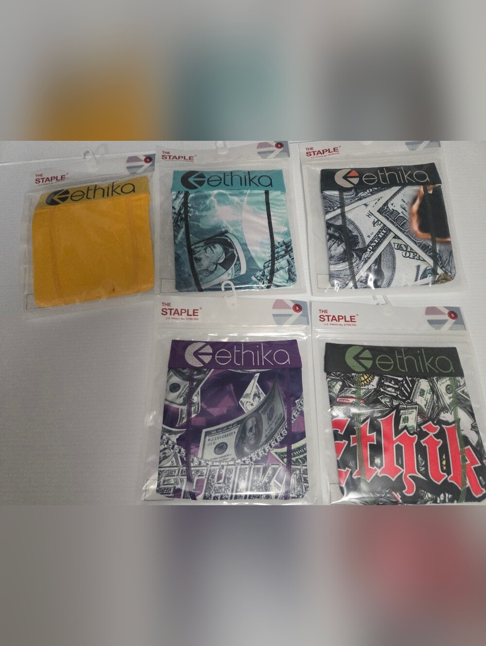 5 Small Ethika, Money Themed, NWT Discontinued Colorways Staple Cut